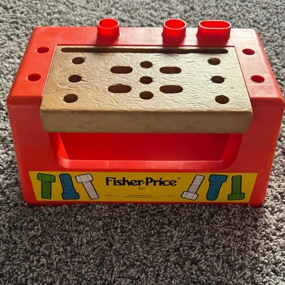 Vintage 1980 Fisher-Price Colorful Tool Bench Set - Picture 3 of 4